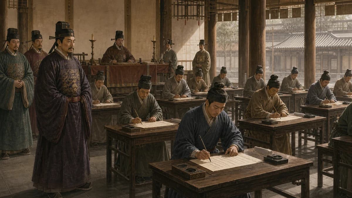 隋代科举考试形成的历史插画