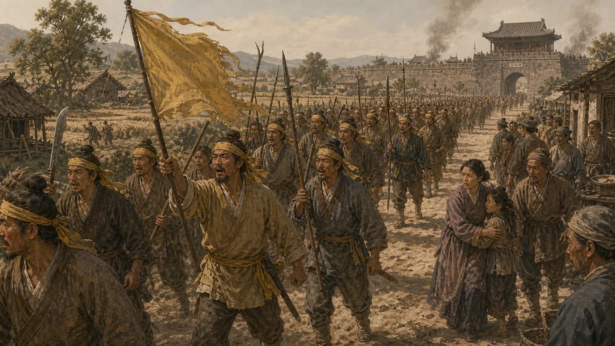 黄巾起义东汉乡野动荡插画